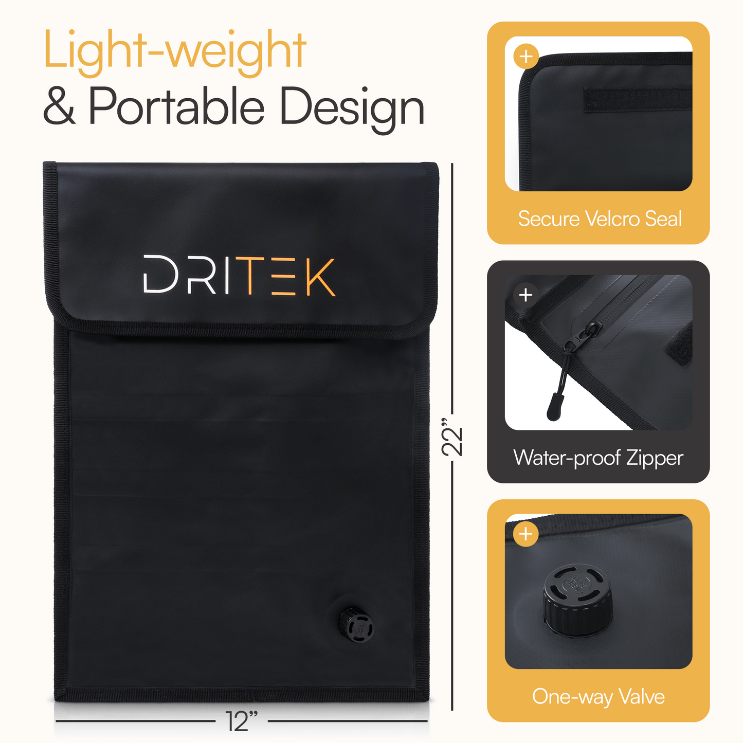 DRITEK Wet Dry Bag โ Waterproof, Odor-Absorbing Charcoal Bamboo Insert for Gym, Swim, Travel & More ๐๐งบ