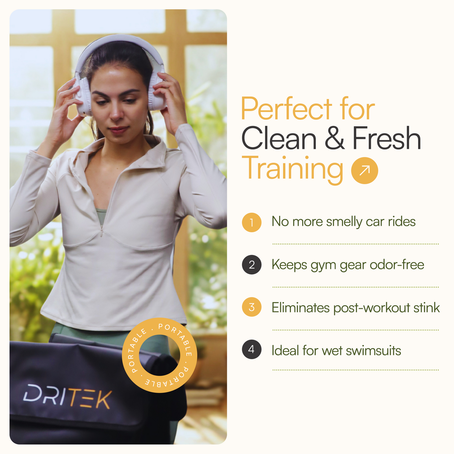 DRITEK Wet Dry Bag – Waterproof, Odor-Absorbing Charcoal Bamboo Insert for Gym, Swim, Travel & More 🌊🧺