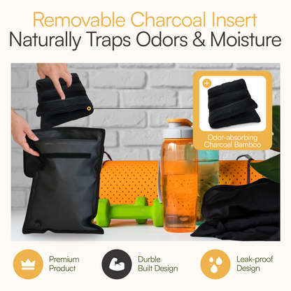 DRITEK Wet Dry Bag – Waterproof, Odor-Absorbing Charcoal Bamboo Insert for Gym, Swim, Travel & More 🌊🧺